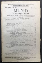 Mind, a Quarterly Review, Vol. Lxiv No. 255, July 1955
