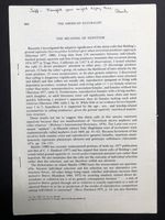 The Meaning of Nepotism, Inscribed Offprint From 1980