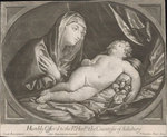 Madonna With the Sleeping Christ Child. (Le Silence). Humbly Offered to the Rt. Hon'Ble., the Countess of Salisbury. First Edition of the Mezzotint, From an Old Spanish Collection of Original Baroque Engravings