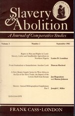 Slavery & Abolition: a Journal of Comparative Studies: Volume 3, Number 2, September, 1982