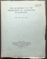 The Quarterly of the Department of Antiquities in Palestine, Vol. VIII Nos. 1 & 2, 1938