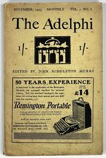 "Poems" "Indians and an Englishman" [as Published By] the Adelphi, Vol. 1. No. 6. November, 1923