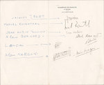 Signatures and Musical Notations By Jacques Ibert, Manuel Rosenthal, Jean Aubin, Alain Bernard, Lancien and Alain Margoni on Academie De France  Rome-Le Directeur Stationery. Signed