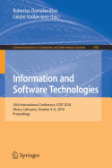 Information and Software Technologies: 24th International Conference, ICIST 2018, Vilnius, Lithuania, October 4-6, 2018, Proceedings