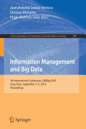 Information Management and Big Data: 5th International Conference, Simbig 2018, Lima, Peru, September 3-5, 2018, Proceedings