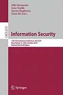 Information Security: 13th International Conference, ISC 2010, Boca Raton, FL, USA, October 25-28, 2010, Revised Selected Papers