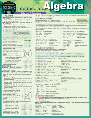 Intermediate Algebra: A Quickstudy Laminated Reference Guide - Expolog LLC