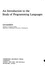Introduction to Programming Languages (Cambridge Computer Science Texts, Series Number 7) Barron