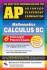 The Best Test Preparation for the Advanced Placement Examination in Mathematics: Calculus Bc
