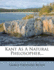 Kant as a Natural Philosopher