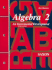 Algebra 2: An Incremental Development