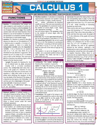 Calculus 1: Reference Guide by Inc. BarCharts | ISBN 9781572227965 ...