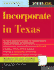 Incorporate in Texas (Legal Survival Guides)