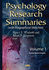 Psychology Research Summaries. Volume 1 (With Biographical Sketches)