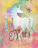 Maria: Colorful Rainbow Unicorn-8"X10" Girl's Composition Wide Ruled Notebook
