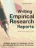 Writing Empirical Research Reports: A Basic Guide for Students of the Social and Behavioral Sciences
