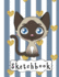 Sketchbook: Cute Siamese Cat & Gold Glitter Effect Hearts, Dark Blue Stripes, Large Blank Sketchbook, 110 Pages, 8.5" X 11", Letter Size, for...& Crayon Coloring (Kids Love to Draw)