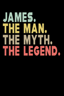 James The Man The Myth The Legend: Personalized Notebook Journal, College Ruled, Lined, 6 x 9 inches, 100 Pages Personal Notebook, Composition Notebooks