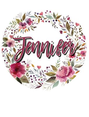 Jennifer Floral Wreath Personalized Notebook - Jones, Terri