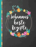 Johannas Beste Rezepte: Das personalisierte Rezeptbuch "Johanna" zum Selberschreiben f?r 120 Rezept Favoriten mit Inhaltsverzeichnis uvm. - schwarzes Chalkboard Design - ca. A4 Softcover (leeres Kochbuch)