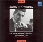 John Browning plays J.S. Bach, Chopin, Schubert - John Browning (piano); John Browning (talking)