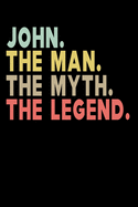 John The Man The Myth The Legend: Personalized Notebook Journal, College Ruled, Lined, 6 x 9 inches, 100 Pages Personal Notebook, Composition Notebooks