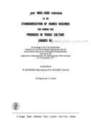 Joint Who/Iabs Symposium on the Standardization of Rabies Vaccines for Human Use Produced in Tissue: Proceedings of the 52nd Symposium - Regamey, R. H. (Editor), and International Association of Biological, and Hennessen, W.