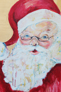 "Jolly Santa" by Jennifer Moreman: Ho! Ho! Ho! 6x9" Dot Bullet Grid 120 Page Notebook