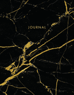 Journal: Classic Black and White Marble with Gold Inlay and Lettering - Marble & Gold Journal - 150 College-ruled Pages - 8.5 x 11 - A4 Size