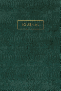 Journal: Emerald Green Snake, Reptile, Crocodile Leather Style - Gold Lettering - Softcover - 120 Blank Lined 6x9 College Ruled Pages
