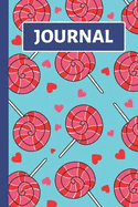 Journal: Kids Notebook: Blue, Red and Pink Lollipop and Heart Design