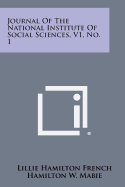 Journal of the National Institute of Social Sciences, V1, No. 1