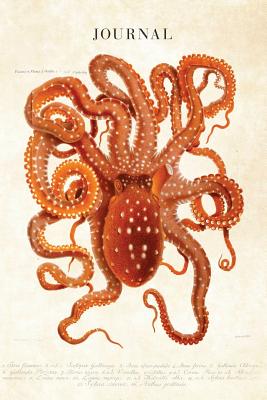 Journal: Vintage Scientific Illustration of Giant Red Octopus - Octopus Print 120 Blank Lined 6x9 College Ruled Pages - Designer Notebooks and Journals