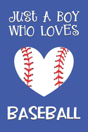 Just A Boy Who Loves Baseball: Baseball Gifts: Novelty Gag Notebook Gift: Lined Paper Paperback Journal Book