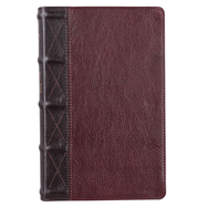 KJV Giant Print Bible Two-Tone Brown/Burgundy Full Grain Leather