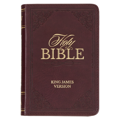 KJV Holy Bible, Mini Pocket Size, Faux Leather Red Letter Edition - Ribbon Marker, King James Version, Burgundy - Christian Art Gifts (Creator)