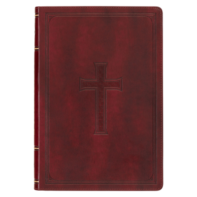 KJV Holy Bible, Thinline Large Print Faux Leather Red Letter Edition - Thumb Index & Ribbon Marker, King James Version, Burgundy - Christian Art Gifts (Creator)