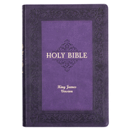 KJV Study Bible, Large Print Faux Leather - Thumb Index, King James Version Holy Bible, Purple Two-Tone