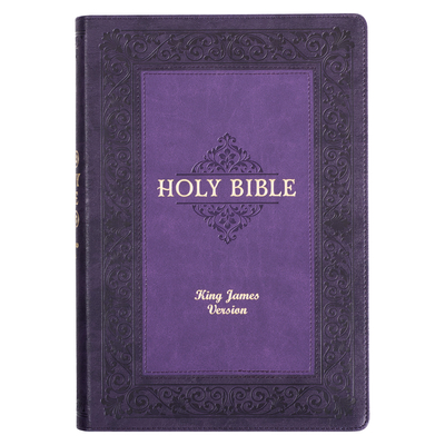 KJV Study Bible, Large Print Faux Leather - Thumb Index, King James Version Holy Bible, Purple Two-Tone - Christian Art Gifts (Creator)