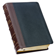 KJV Study Bible, Large Print Premium Full Grain Leather - Thumb Index, King James Version Holy Bible, Black/Burgundy