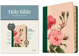 KJV Wide Margin Bible, Filament Enabled (Leatherlike, Pink Rose Garden, Indexed, Red Letter)