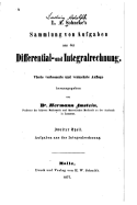 L. A. Sohncke's Sammlung Von Aufgaben Aus Der Differential- Und