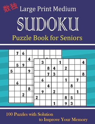 large print medium sudoku puzzle book for seniors 100 puzzles with