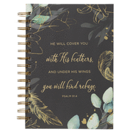 Large Wire Journal He Will Cover You Psalm 91:4