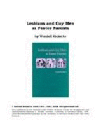 Lesbians & Gay Men as Foster Parents - Ricketts, Wendell