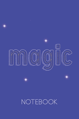Magic Notebook: Dot grid sketchbook on cute cerulean blue background with little gold line inside the letters. Great for drawing, sketching, writing, note taking, journaling. 100 pages of space for your creativity. See how magic happens when you use it - Lit, Mag