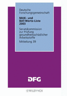 Mak- Und Bat-Werte-Liste 2003 - Deutsche Forschungsgemeinschaft (Dfg) (Editor)