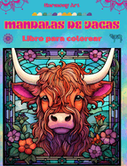 Mandalas de vacas Libro de colorear para adultos Diseos antiestr?s para fomentar la creatividad: Diseos m?sticos de vacas para aliviar el estr?s y equilibrar la mente