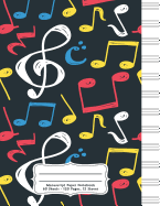 Manuscript Paper Notebook: 60 Sheets 120 Pages 12 Staves Empty Staff, Manuscript Sheets Notation Paper For Composing For Musicians, Students, Songwriting. Book Notebook Journal 8.5x11