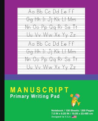 Manuscript Primary Writing Pad: Purple Green - Writing Journal Tablet For Kids - Write ABC's & First Words - Handwriting Practice - For Home & School [Classic] - P2g Innovations